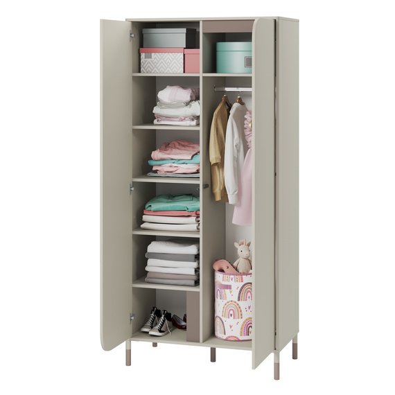 Kleiderschrank JUNA Kaschmir/Trüffel