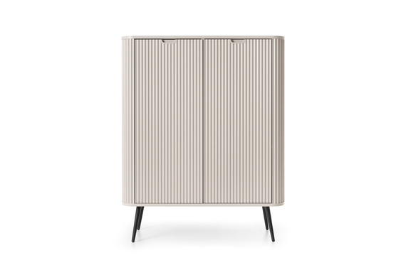 Highboard mit Lamellen auf hohen Beinen CARLO Kaschmir