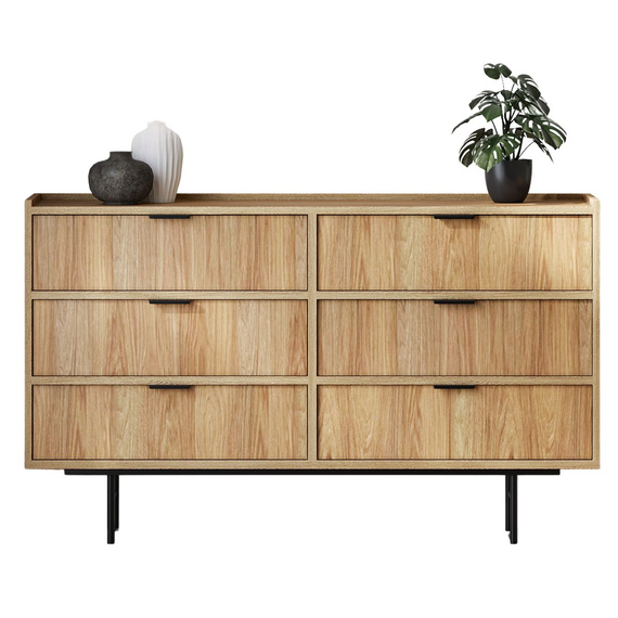 Skandi Kommode Holz mit 6 Schubladen COLGO 
