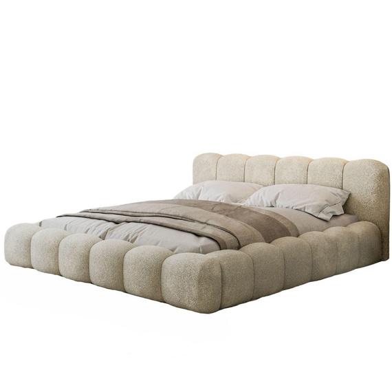 Glamour Wolkenbett 160x200 mit Metallrahmen Beige LUX