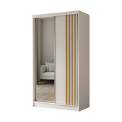 Schwebetürenschrank mit Lamellen MALTA Weiß + Artisan