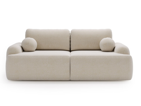 Schlafcouch mit runden Armlehnen Beige OLIO