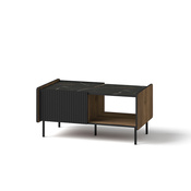 Couchtisch Wohnzimmertisch COMO schwarz/schwarz Marmor/Nussbaum