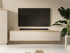 TV-Schrank für Wohnzimmer GLAM Weiß Beige