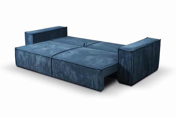 Schlafsofa mit Bettkasten und Cordstoff MONA Blau