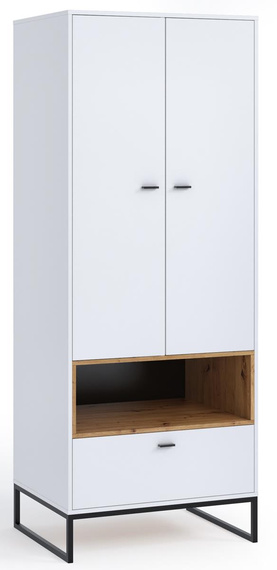 Kleiderschrank mit schubladen schmal MIO Weiß