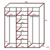 Schwebetürenschrank mit Lamellen und Spiegel LAMI weiß+ graphit