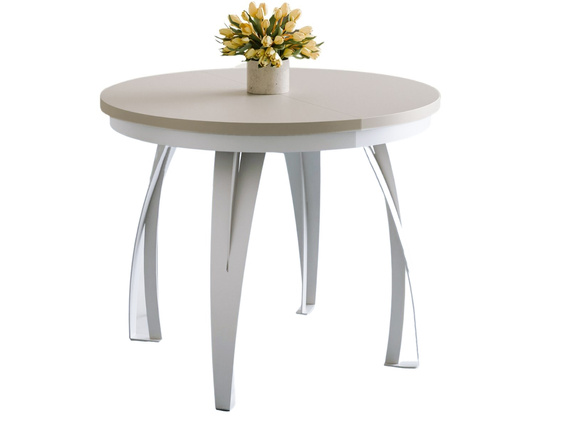 Esstisch LUGOS ausziehbar Ø 100 Kaschmir