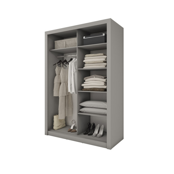 Schwebetürenschrank mit Spiegel für Schlafzimmer VENTI Grau