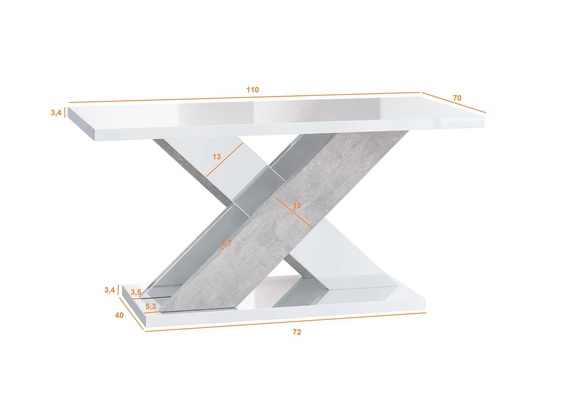 Esstische Modern AMI Beton+Weiß