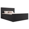 Boxspringbett elegantes Kopfteil 200x200 Schwarz