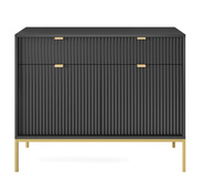 Kommode Schmal NANCY Schwarz+Gold