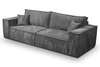 Schlafsofa mit Bettkasten und Cordstoff MONA Gelb