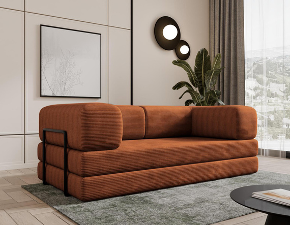 Modulares Sofa Design Cord Schlafsofa Orange LAMILO