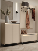 Garderoben-Set mit komfortabel Sitzbank Beige FLORE
