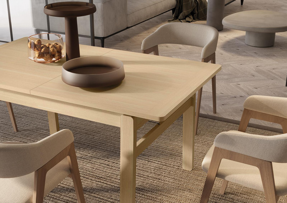 Großer Esstisch rechteckig Japandi Stil 149–269 cm Eiche hell PAPHO