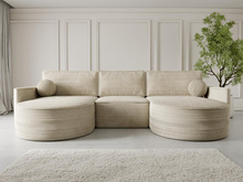 Ecksofa U Form MORENO Cord Creme