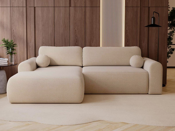 Design Ecksofa in modernem stil hellbeige links AURA