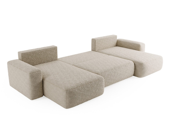 Braun Bouclé Sofa U-Form TEDIS