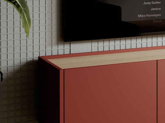 TV-Schrank auf hohen Beinen ZOTI Kaschmir Eiche Linea