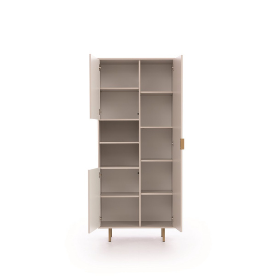 Fronten gefräst, 3 Drehtüren, elegantes Glamour-Regal