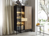 Standvitrine mit Schublade LINO Eiche wotan + graphit