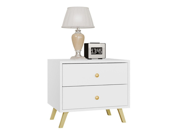 mit 2 Schubladen SIENOS, Gold Metallgriffe, Glamour design