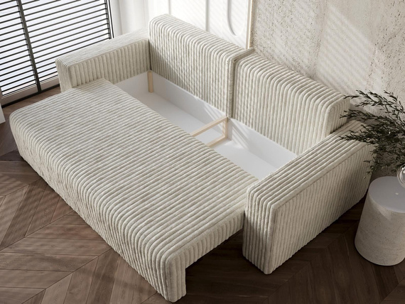 Modern cordstoff Schlafsofa weiß CORDI