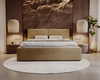 Polsterbett mit Bettkasten Beige 140x200