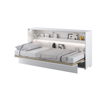 Horizontal Wandklappbett Lenart Bed Concept Weiß Matt 90