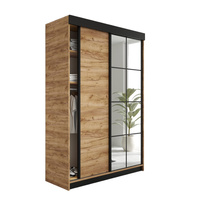 Schwebetürenschrank 2-türig TULIA Eiche Craft + Schwarz