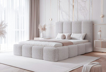 Modernes Designer Polsterbett mit Lattenrost 140x200 Grau