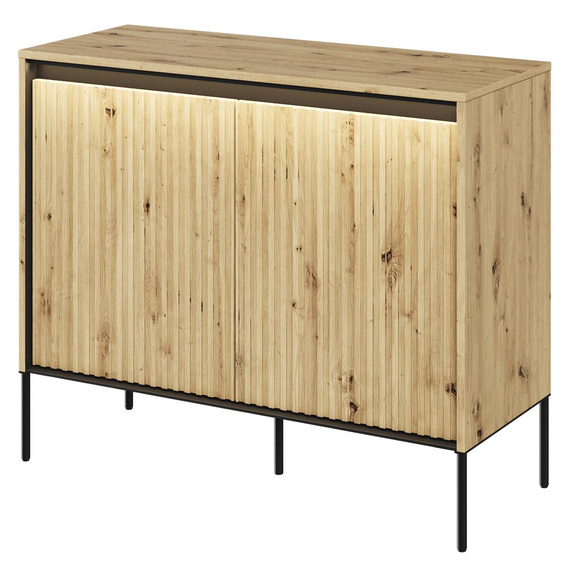 Kommode klein mit gerifflete Front für Wohnzimmer FLORE 