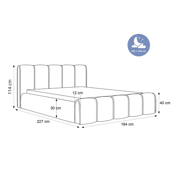 Bubble Design Gepolstertes Bett 160x200 Schwarz HERME