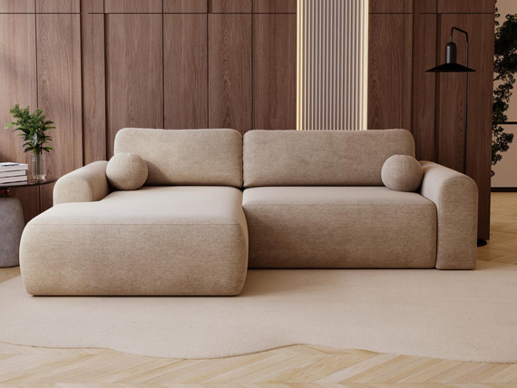 Design Ecksofa in modernem stil velvet beige links AURA