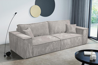 Schlafsofa mit Bettkasten und Cordstoff MONA Beige