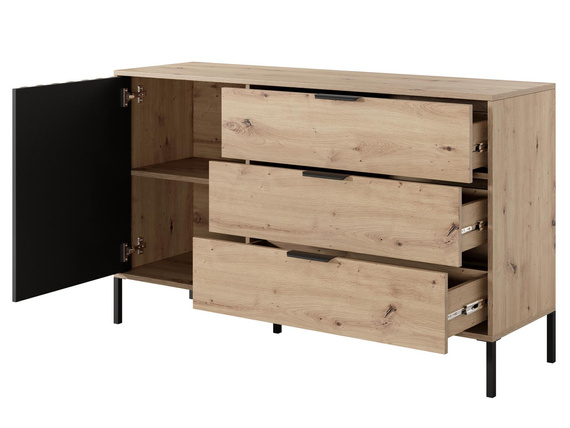 Kommode mit 3 Schubladen und 1 Tür MONS EIche artisan