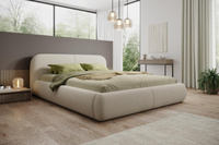 Doppelbett mit Schaumstoffpolsterung 200x200 Beige