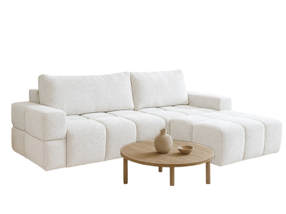 Modern Ecksofa mit Bettfunktion Weiß