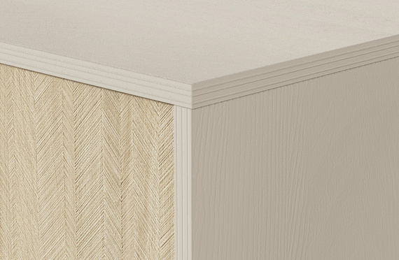 Regal mit zwei Türen MARIA Beige Aluminiumgriffe