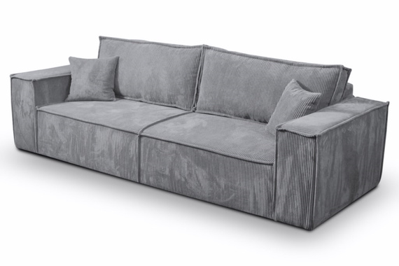 Schlafsofa mit Bettkasten und Cordstoff MONA Grau