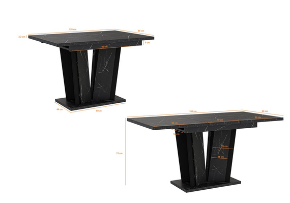  Esstisch Ausziehbar ANDZIAS Artisan+Schwarz