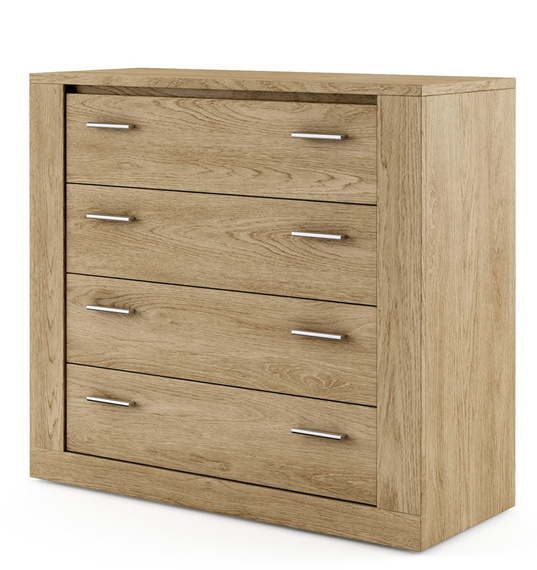 Kommode mit 4 Schubladen VENTI Eiche Shetland