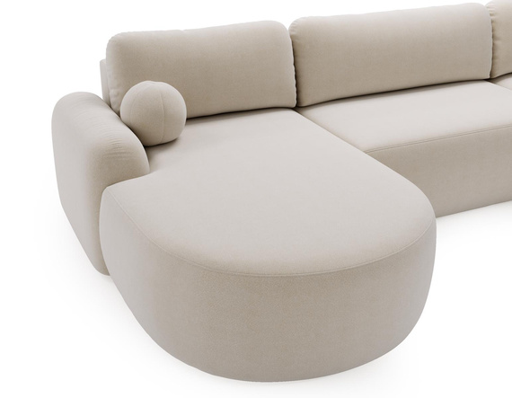 Ecksofa mit Schlaffunktion U Form OLIO Creme