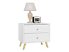 mit 2 Schubladen SIENOS, Gold Metallgriffe, Glamour design