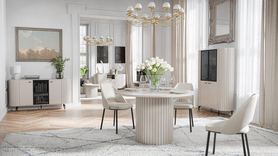 Kommode mit 2 Schubladen und zwei Türen MODERNO Kaschmir