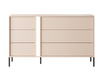 Schubkastenkommode sechs Schubladen led NINA Beige