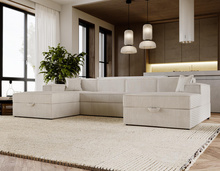 Ecksofa U-form SANTO Creme Cord