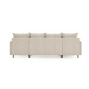 U-form Ecksofa Creme Cordstoff LEO Moden und elegant