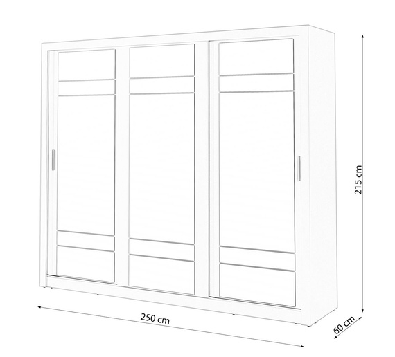 Schwebetürenschrank mit Spiegel und 2 Aufhänger ARTI